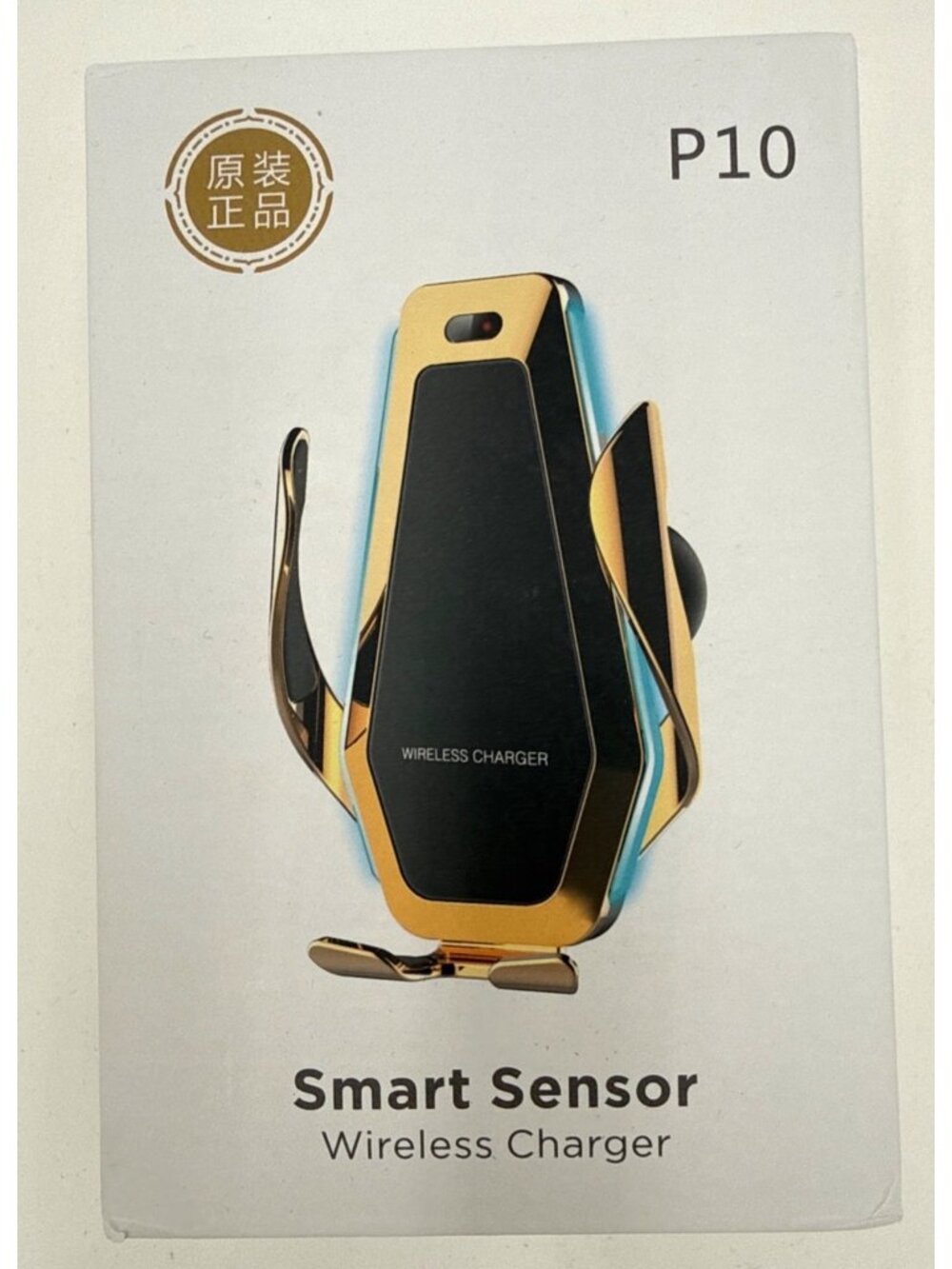 P10 Smart Sensor Wireless Car Charger Mount Gold For iPhone & Samsung Models